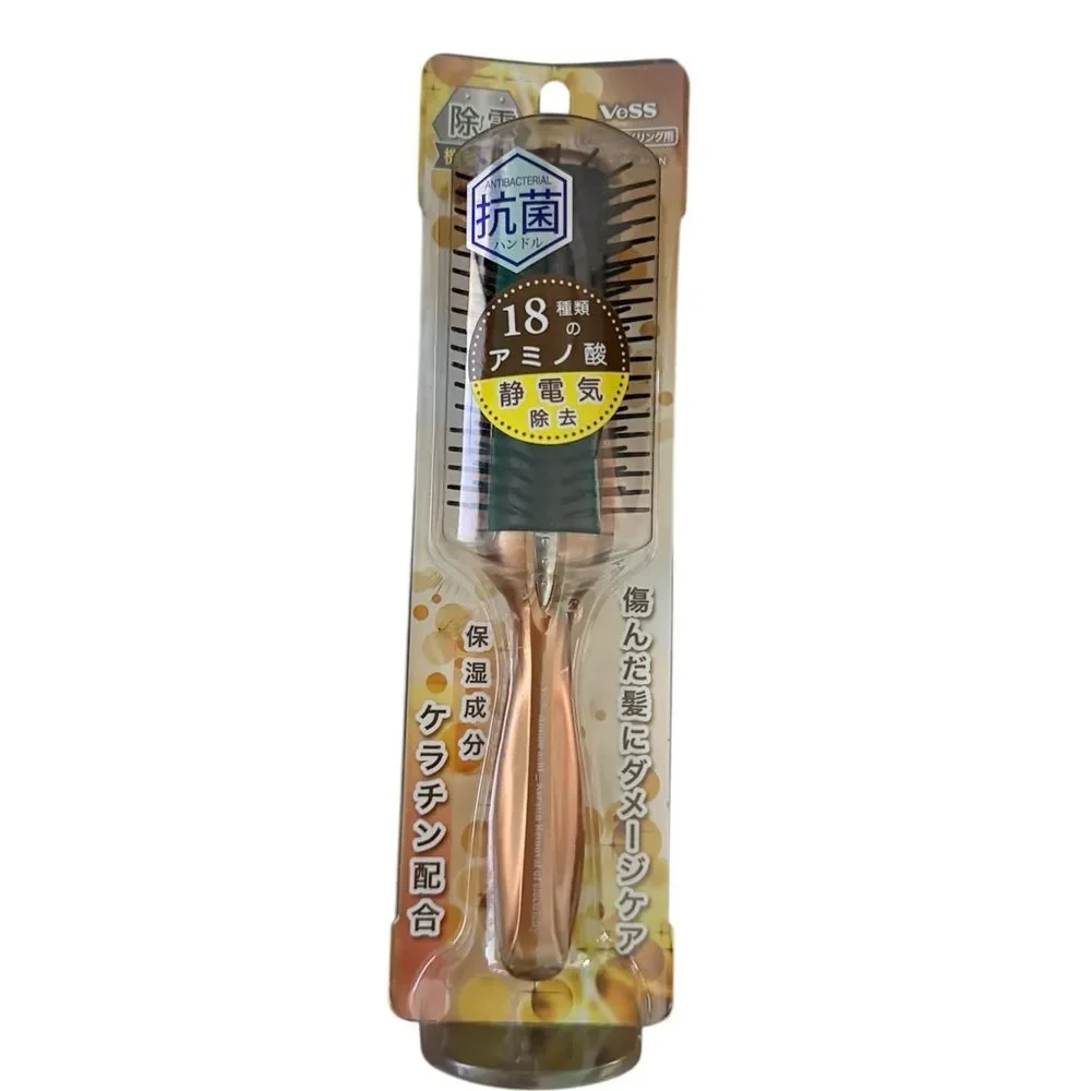 Vess Amino Acid Keratin Hair Brush | Anti-Static, Antibacterial Handle, Japan